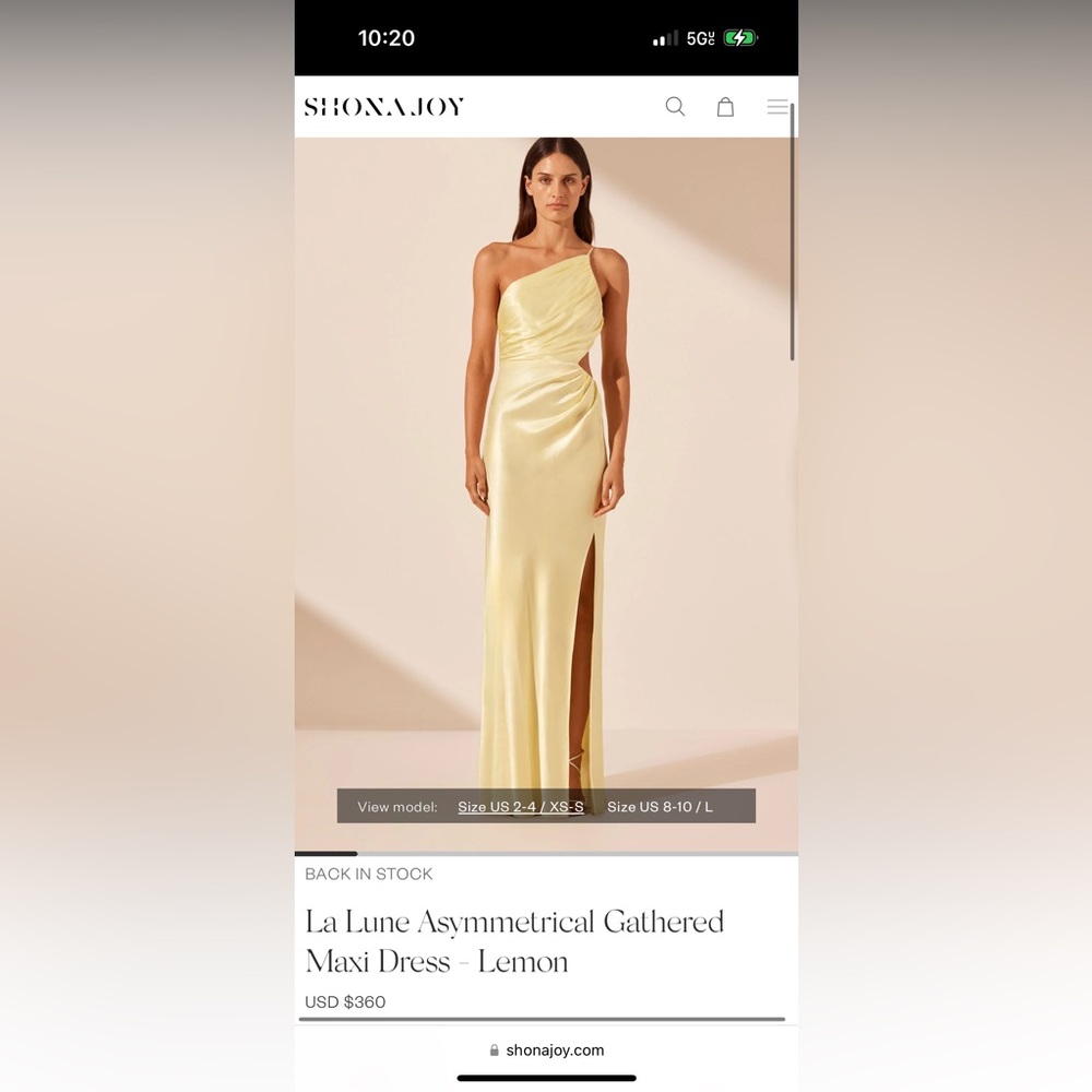 SHONA JOY La Lune Asymmetrical Gathered Dress - Lemon